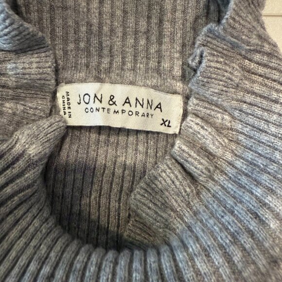 Jon & Anna Sweater Women’s Gray XL Ruffle Hem - Picture 3 of 5